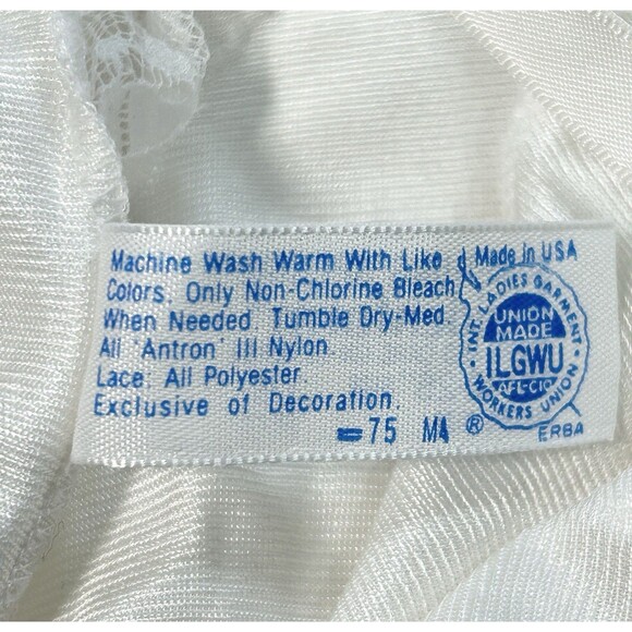 VTG Maidenform Something Special Nylon Full Slip Size 36 White Lace ILGWU USA - Picture 8 of 8
